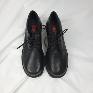 1990s Vintage ESPIRIT Black Leather Platform Chunky Oxford Size 6.5 90s Grunge